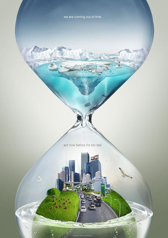 Advertisement Example of Hourglass with city